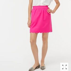 NWT J. Crew Scalloped linen-cotton skirt